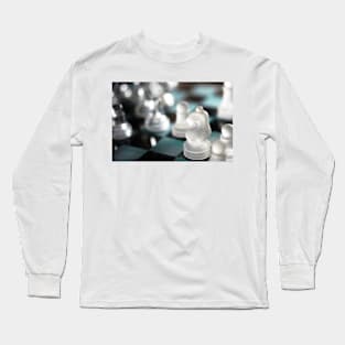 Knight's move: Glass Chess Pieces still-life Long Sleeve T-Shirt